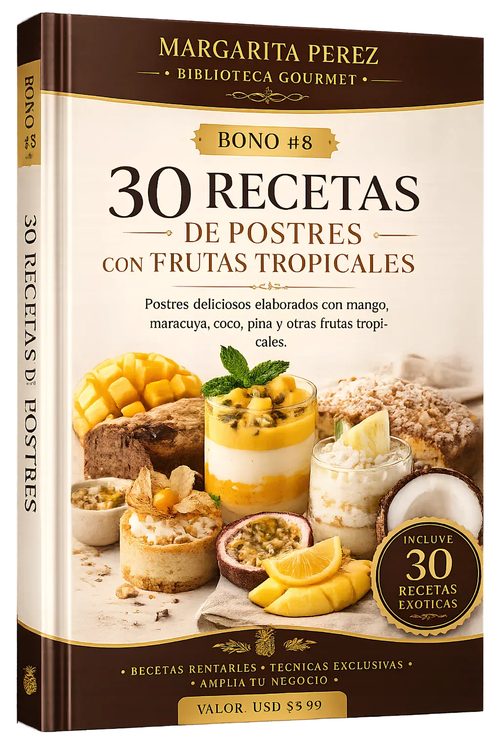 Portada del eBook 30 Recetas de Postres con Frutas Tropicales
